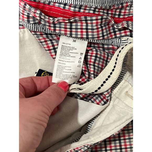 Nautica, Red and Blue Check, Chino Shorts, Size‎ 36, 836-X - Picture 4 of 4